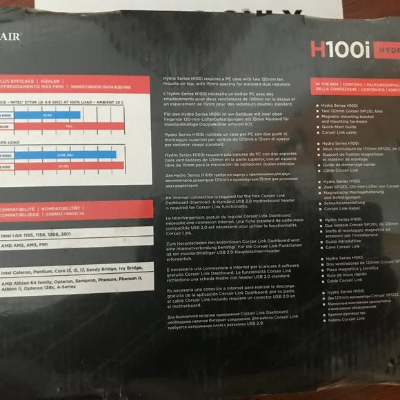 New in Box Corsair H100i Liquid Cooling system for Intel + AMD CPUs - Picture 3 of 3